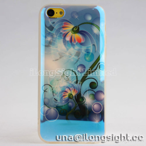 Colorful floral electroplating TPU Case For iPhone 5C